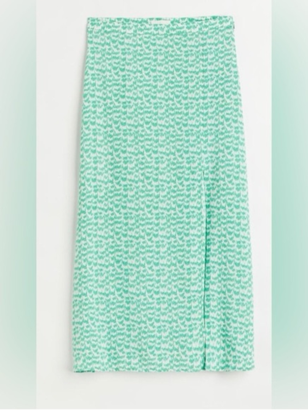 NEVER WORN Mint Green Printed Midi Skirt